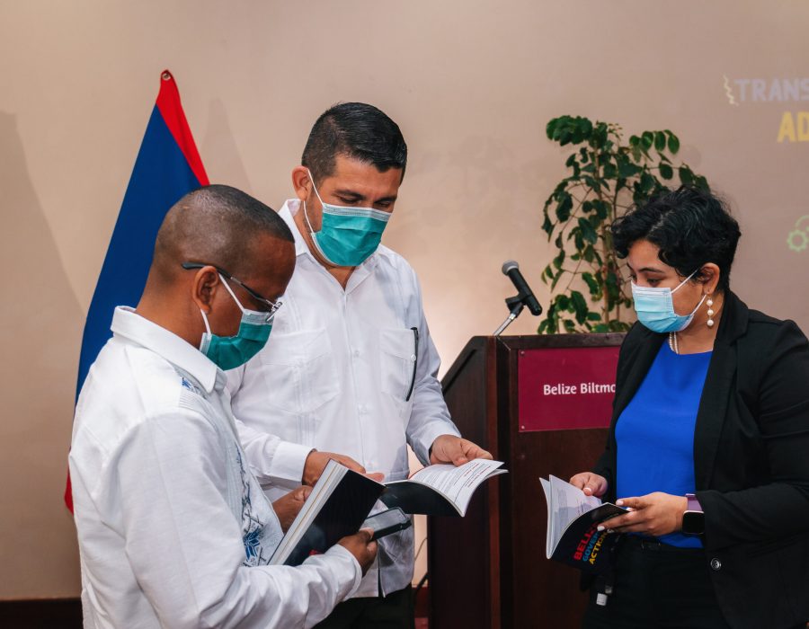 From left to right: Hon. Kevin Bernard, Minister of Youth, Sports, and E-Governance; Mr. Jose Urbina, CEO of the Ministry of Youth, Sports, and E-Governance; and Ms. Alexia Peralta, Incoming Director for the E-governance and Digitalization Unit in the Ministry of Youth, Sports and E-Governance.