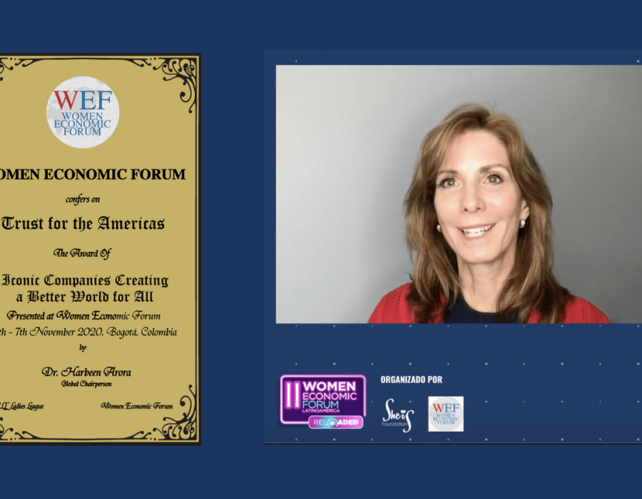 CEO Linda Eddleman accepts the "Iconic Companies that create a better world for all"